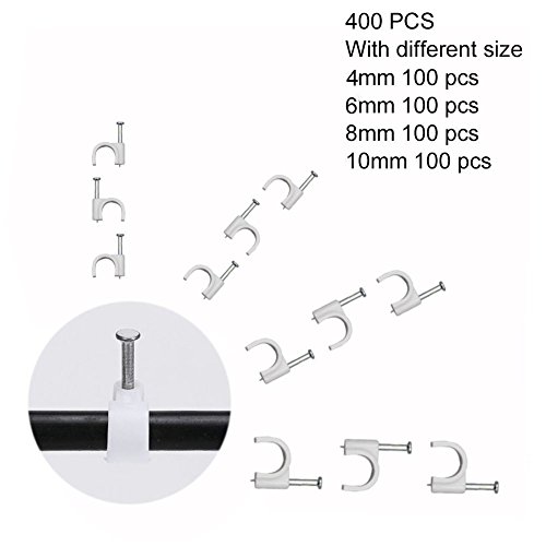 image for Wooopa Cable Wire Clips Assortment 4mm 6mm 8mm 10mm Cable Management E