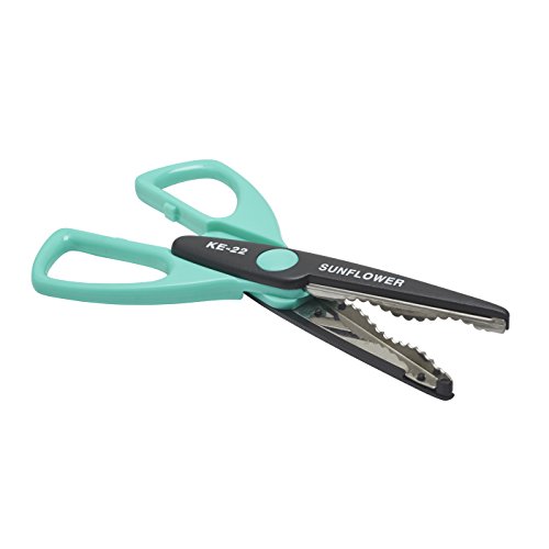 ECR4Kids Kraft Edgers Decorative Craft Scissor Set - 18 Scissors with Rotating Wood Rack