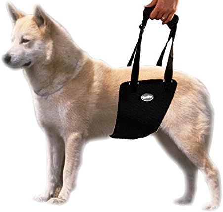 Dog Lift Support Harness with Handle Black Medium