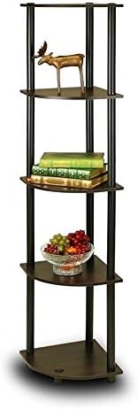 Display 5 Tier Corner Rack-Shelf Espresso-Black