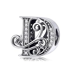 BETTY&SARAH 925 Sterling Silver Letter D Charms for