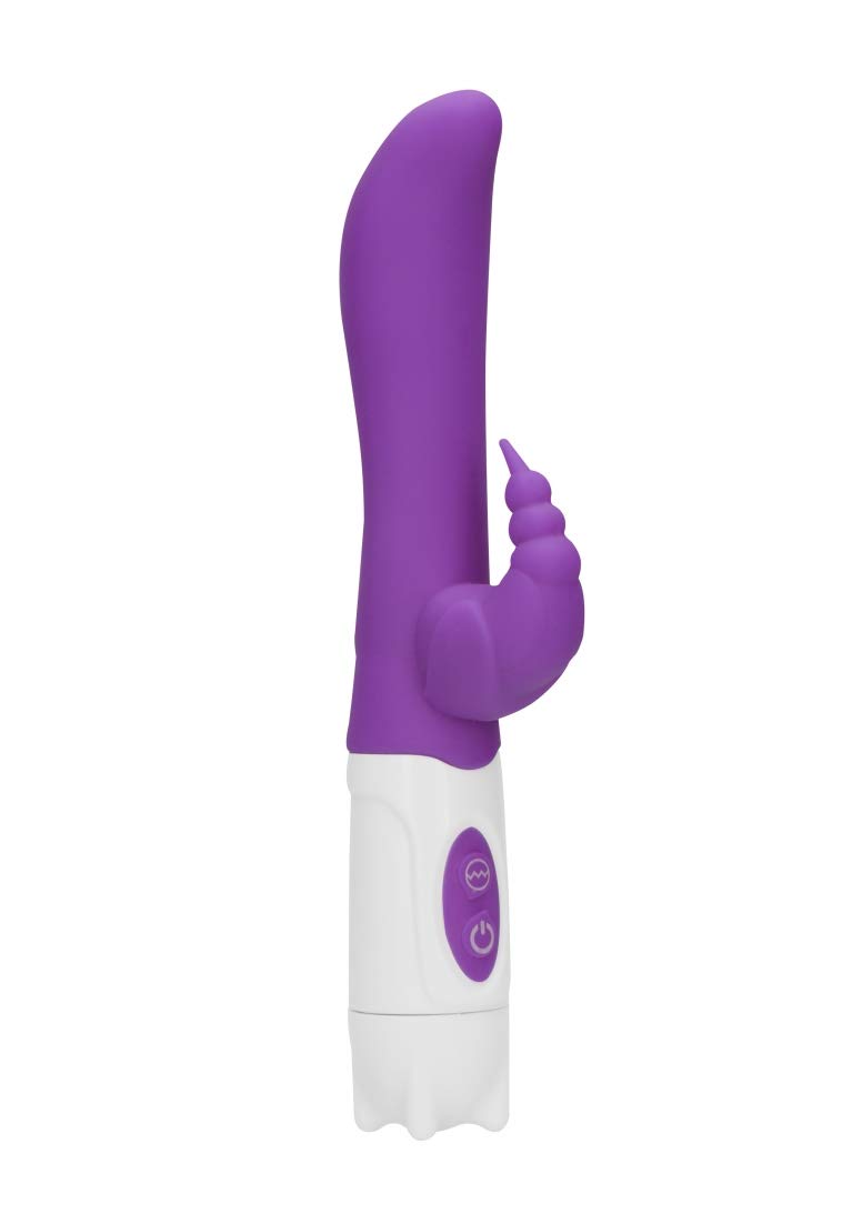GC. - Buzz Bee - Silicone Vibrator with Clit Stimulator and 10 Speeds - Purple