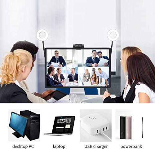 Clip On Ring Light for Video Conferencing, Desk Lighting for Computer