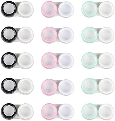 Contact Lens Cases 15 Pack Portable Contact Case Holder for Travel & Home- Contact Lens Container