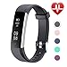Letsfit Fitness Tracker, Slim Activity Tracker with Heart Rate Monitor, Pedometer Watch, Sleep Monitor, Step Counter, Calorie Counter, Waterproof Fitness Band for Kids Women and Men (Black)