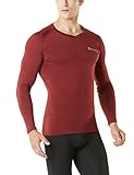 TM-V34-BR_Large Tesla Men's Thermal WinterGear Compression Baselayer V Neck Long Sleeve Shirts V34