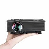 Proyector LED Portátil, Hizek WiFi 1200 Lúmenes Cine en casa para Teléfono/ Laptop/ PC/ SD Card/ Play Station/ TV Box/ Xbox/ USB Disk