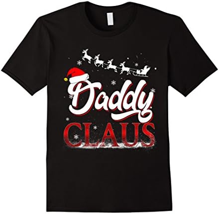 Mens Daddy Claus Matching Family Christmas Santa Tshirt Medium Black