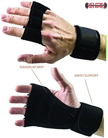 Weight Lifting Gloves With 12" Wrist Wraps Support for Gym Workout, CrossFit, Weightlifting, Fitness Cross Training, Cycling - The Best For Men &amp; Women - Quality Gear (Small Black)