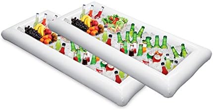 Inflatable Serving Bar Buffet Salad Food &amp; Drink Tray,Portable Salad Bar for Football Parties, Pool Parties, BBQ,Tailgates and More(2 pack)