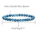 Amandastone Natural Blue Apatite Crystal 6mm Round Beads Stretch Bracelet 7 Inch