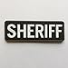 uuKen Small Black and White PVC Rubber Sheriff Patch 4x1.4 inches with Hook Back for Tactical Vest