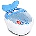 Giantex Foot Bath Massager Spa, Warm Heat Bubbles 4-Head Electric Handheld Pedicure Scrubber Removable Cover Vibration Massage, Double-Layer Barrel Non-Cracking Foot Baths w/Callus Remover (Blue)
