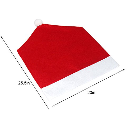 MUITIBOM 4 pcs Christmas Chair Back Red Christmas Dining Chair Back Cover Christmas Kitchen Chair Slip Covers Kitchen Dining Room Chairs Cover Santa Claus Hat Slipcovers Decoration