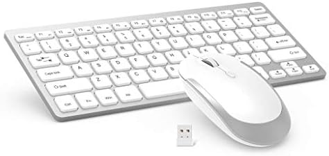Zmsdt Portable Small Wireless Keyboard and Mouse Combo for PC, Desktop, Computer Silent Keyboard and Mouse Combo (Color : Gray)