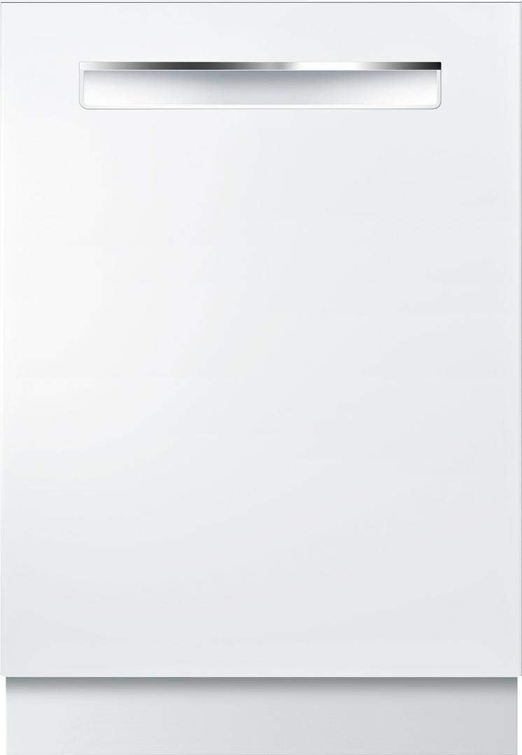 Bosch SHPM78Z52N 24" 800 Series Fully Integrated Pocket Handle Dishwasher with 16 Place Settings, Flexible 3rd Rack, InfoLight and CrystalDry (White)