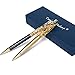 TwinkleArt 24K Gold Foil Ballpoint Pen Floating Golden Flakes with Gift Box (Champagne)