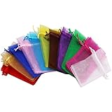SumDirect 110Pcs 4x6 inches Mixed Color Sheer Drawstring Organza Jewelry Pouches Wedding Party Christmas Favor Gift Bags (4x6 inches, Mixed Color)