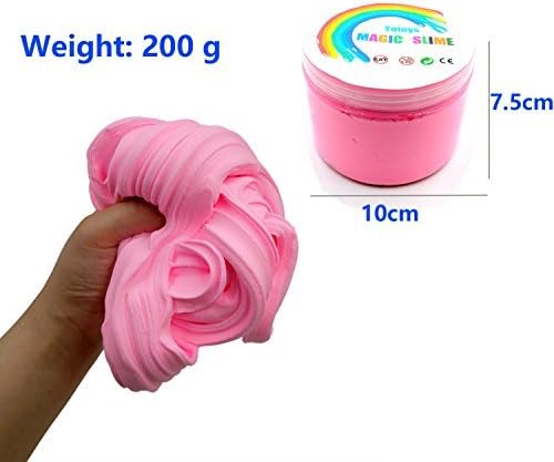 Aimoly Fluffy Slime,7 Ounce Putty Floam Slime with Transparent Storage Container, Sensory Game Stress Relief Toys ADHT ASMR No Borax Safe materials Colourful Scented Slime (pink)
