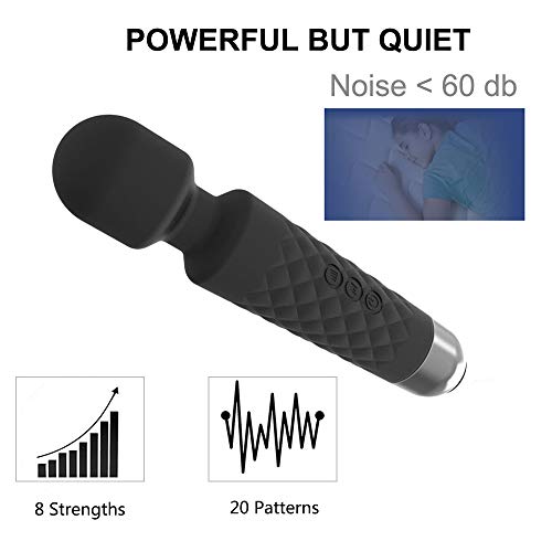 Personal Electric Wand Massager Powerful with Flexible Head, Cordless Waterproof Rechargeable Massager for Back, Neck, Shoulder Muscle Aches