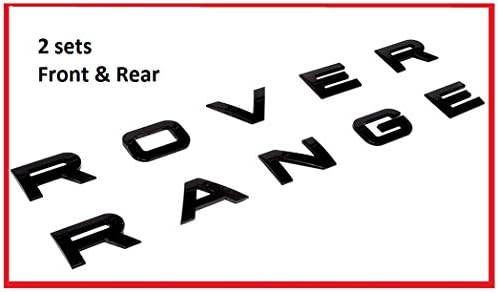 JDM WORLD New SET Range Rover Glossy Black Land Rover Range Emblem Logo Badge Letters