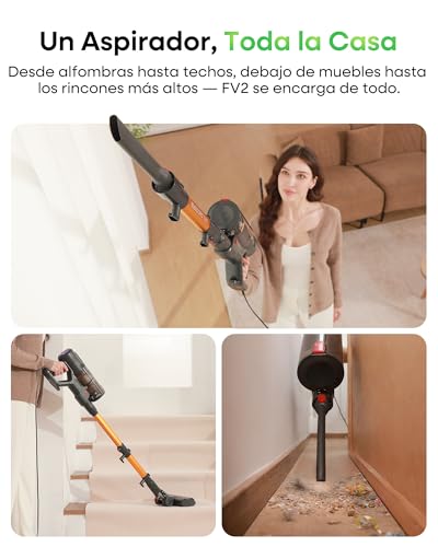 FamiVac FV2 Aspiradora con Cable, 65Kpa/600W Aspirador Potente con Cepillo para Colchón, 1,3KG Ligera, Cable 7M, 1,5L, Cepillo Antienredos & Autoportante para Alfombras, Suelos, Pelos de Mascotas