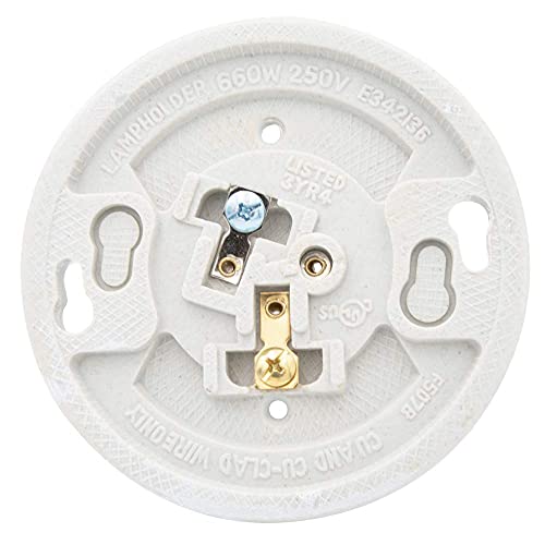 Maxxima Keyless Porcelain Lamp Holder, OnePiece Medium Base, Outlet