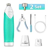 FOCUSPET Dog Nail Grinder, Pet Nail Grinder Trimmer for Small Medium Large Dogs&Cats Electric Nail Grinder 3 Sanding Ports Shaping Smoothing Portable & Rechargeable with Nail Clippers Nail File