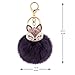 JOUDOO Fluffy Fur Ball Keychain With Gift Box Fox Head Pom Pom Keyring GJ020 (purple)