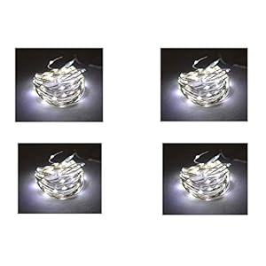 tu casa DW-418 – LED Copper Wire String Light Battery Operated – 3 Mtrs – White – Set of 4