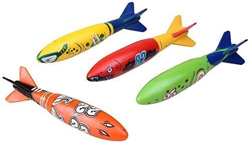 AQOGQOGA Diving Toy for Pool Use Gliding Shark Throwing Torpedo Underwater,Training dive toys for learning to swim (4pack)
