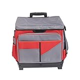 ECR4Kids MemoryStor Universal Rolling Cart and Organizer Bag Set, Red