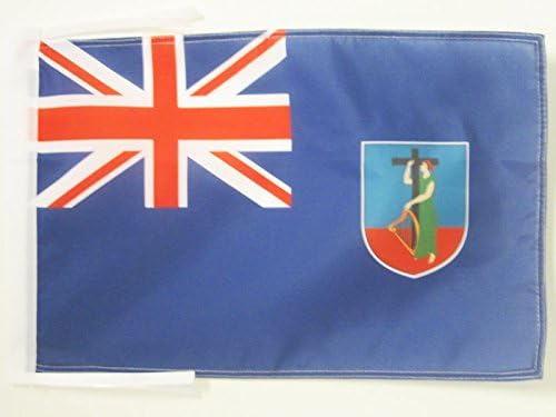 AZ FLAG, Montserrat Flag, 18'' x 12'', 100% Polyester Montserratian, English Small Banner with Two Cords, Fade Resistant