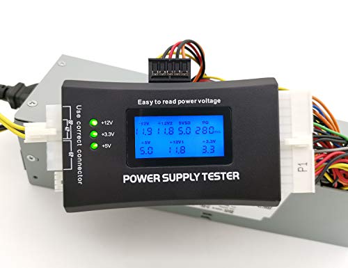 20/24 Pin ATX Computer PC Power Supply Tester for ATX/BTX/ITX/SATA/PCI-E/HDD/BYI Connectors, 1.8'' LCD Screen (Sturdy Plastic Enclosure) - Thumbnail 4