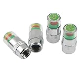 Car Tire Valve Cup, INCART 36 PSI 2.4 Bar Air Alert Motorcycle Car Tire Pressure Monitoring Stem Valve Cap Sensor Indicator 3 Color Eye Alert (4 Pcs)