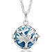Eudora Harmony Bola Tree of Life 18mm Pendant Necklace Jewelry Set 30‘’ Blue Chime Ball
