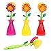 Wed2BB Flower Design Non-Scratching Nylon Dish Brush With Vase Holder - Random Color