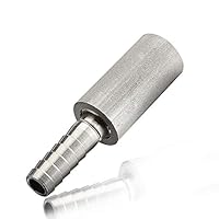 Stainless Steel Diffusion Stone, 0.5 Micron Aeration Stone, Carbonation Stone With 1/4" Barb For Brewing (0.5 Micron)