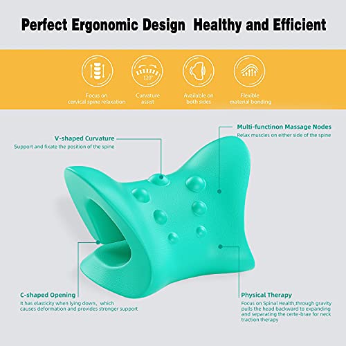 Neck and Shoulder Relaxer Cervical Neck Traction Device,Portable Chiropractic Pillow, Neck Stretcher,Neck Massage Pillow for Pain Relief Management and Cervical