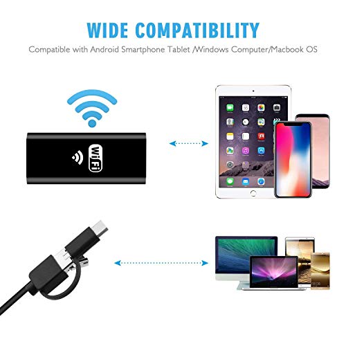 Ear Otoscope, VSATEN Wireless WiFi Otoscope 3 in 1 1.3 MP Digital Ear Inspection Camera Earwax Cleaning Tool with 6 Adjustable LEDs for iPhone & iPad, Android Devices, Windows & MAC PC Computer