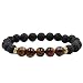 Crytech Women Men Lava Rock Aromatherapy Essential Oil Diffuser Bracelet Stretchy Natural Stones Beaded Mediation Balancing Reiki Bangle Yoga Beads Bracelet for Stress Reliever (Tiger Eye)thumb 1