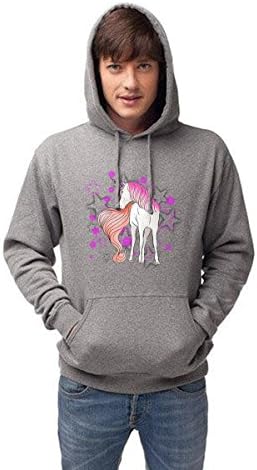 Independent Brand Unisex Hoodie With Unicorn With Orange Tail And Background Design