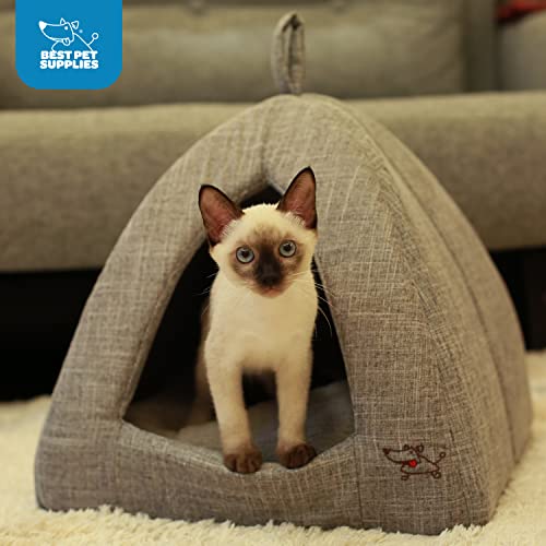 Pet Tent Soft Bed for Dog and Cat by Best Pet Supplies Sand Linen