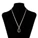 Women's Gold Plated Chain Wrapped Natural Stone Crystal Drop Pendant Necklace (Black)