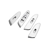 Kust NFS38427w Car Interior Door Power Window Switch Panel Molding Trims(Pack of 4 Pieces ABS Plating Trims Fit for Installed Size)