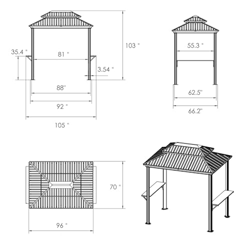 Kozyard KZBBQ 6x8 Hardtop Grill Gazebo Review: BBQ Shelter with Steel Roof & Shelves image 25