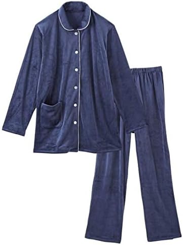 Amazon Nissen ニッセン ベロア 前開き シャツ パジャマ 大きいサイズ レディース ネイビー 6l セット組 パジャマ ルームウェアセット 通販