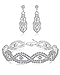 Hanpabum Bridal Wedding Jewelry Set for Women Bracelets and Dangle Teardrop Earrings Set for Women Jewelry Made with Clear Crystals (Earings and Bracelets)