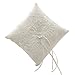 Amajoy 19x19 cm Satin and Lace Wedding Ring Pillow Cushion Embellished with Bow , 7.5 Inch Ring Bearer for Beach Wedding, Wedding ceremony