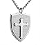 HZMAN Shield Of Armor God Necklace - Stainless Steel Ephesians 6 Bible Verse Cross Pendant
